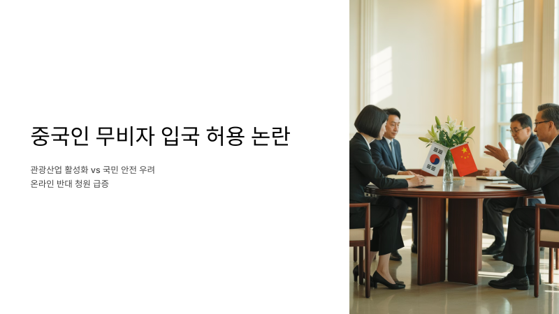중국인 무비자 입국 반대 청원 링크 바로가기 | 논란•이유•대책