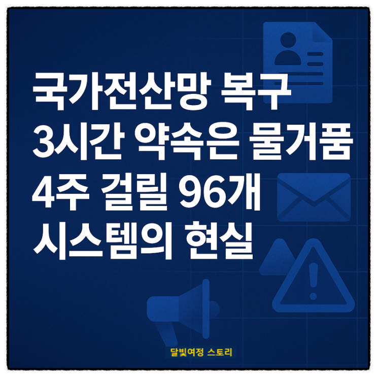 대전 <b>국정자원</b> <b>화재</b> <b>전산망</b> 복구…4주 걸릴 96개 전소 시스템... 