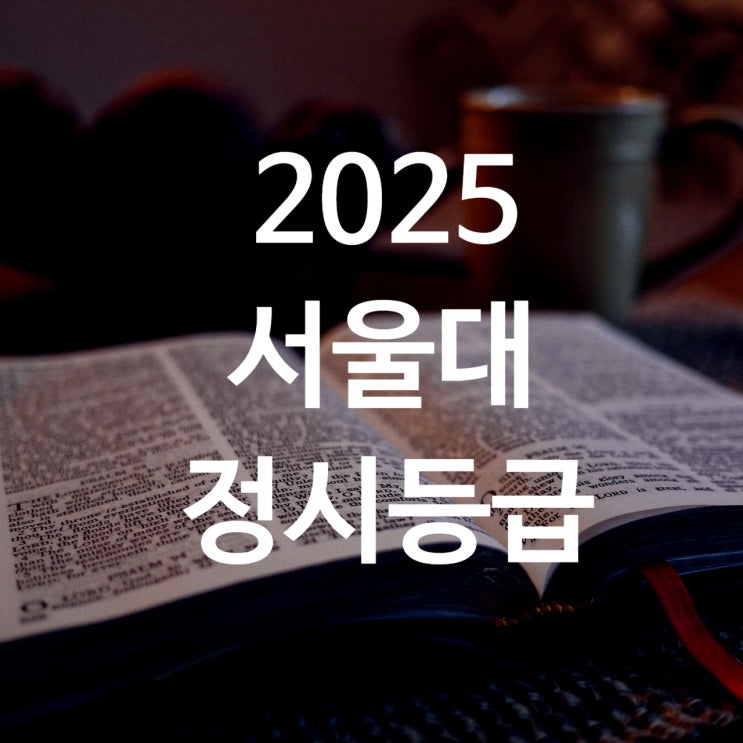  2025 서울대 정시등급 입결 수능표점