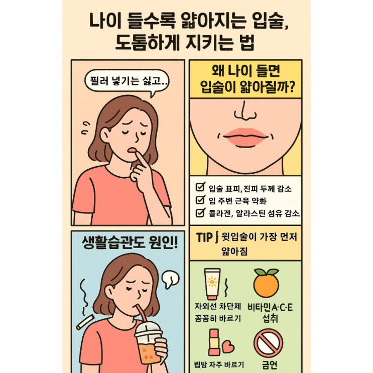   나이 들수록 얇아지는 입술, 도톰하게 지키는 법 