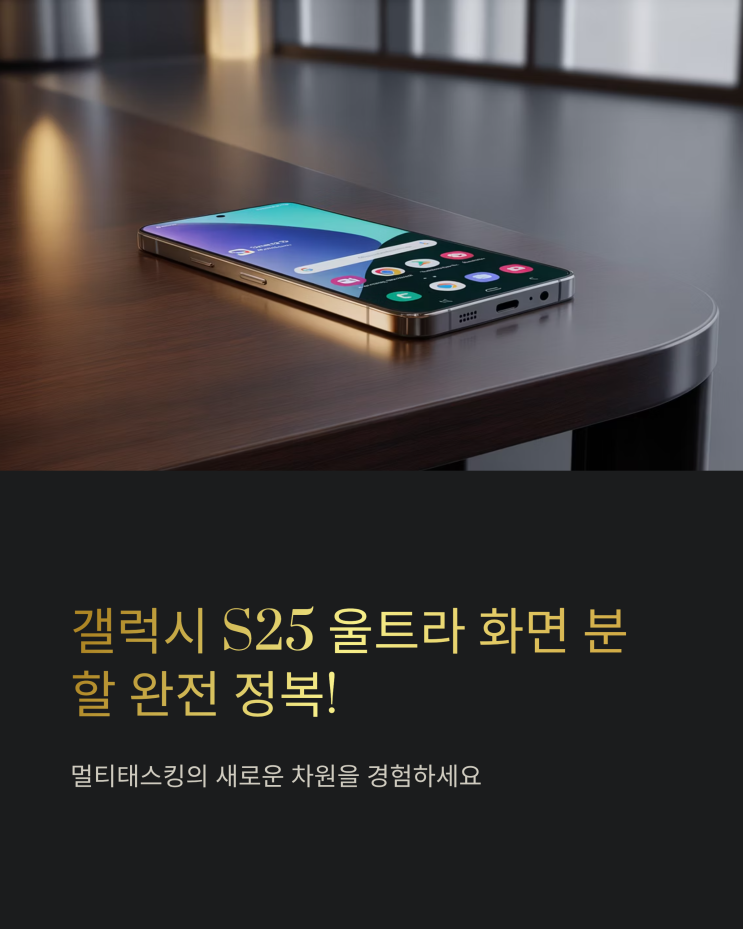  갤럭시 S25 울트라 화면 분할 마스터하기: 멀티 윈도우 & 태스킹 완벽 활용 가이드