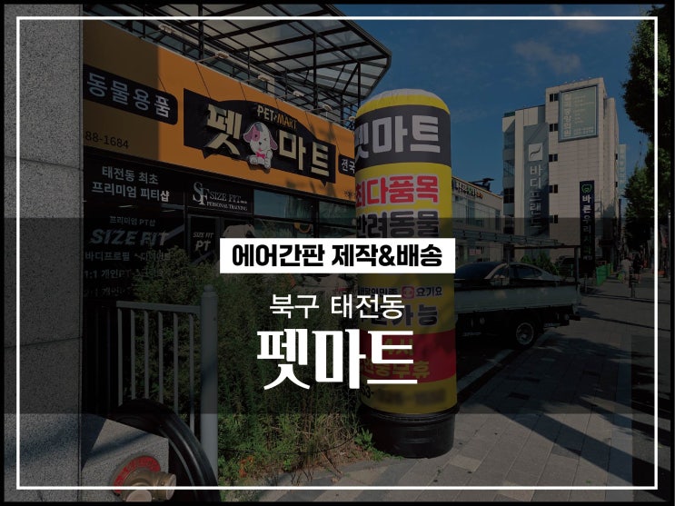  대구간판업체 북구 태전동 애완동물 용품점 에어간판 제작방법과 종류 알아보자