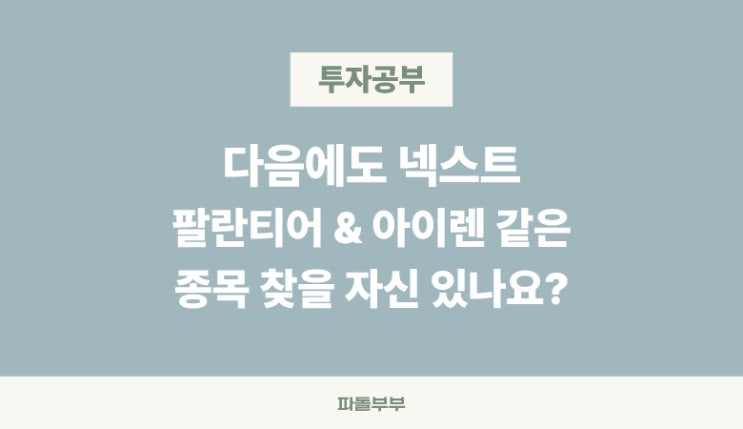  다음에도 팔란티어 아이렌 같은 주식 찾을 수 있나요?