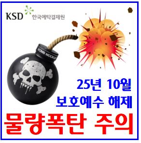  25년 10월 보호예수 해제 (ft. 주식 의무보유등록) : 기간, 뜻, 주가, 물량, 두산로보틱스, 비피도, 신라젠, 제넥신, 광무, 안랩, 클로봇, 코오롱티슈진, 플라즈맵