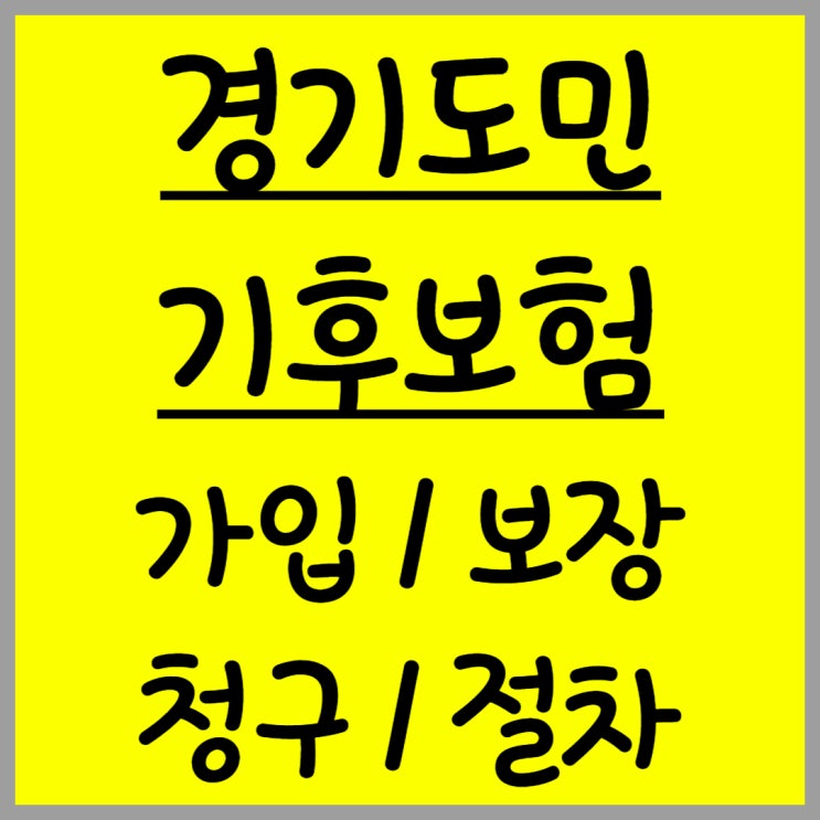  경기도민을 위한 기후 보험 제도