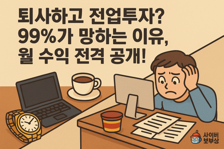  [지식+] 전업투자자 꿈꾸나요? 퇴사하기 전 모르면 100% 후회합니다
