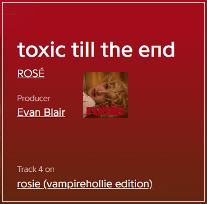 로제 Toxic Till the End 가사 발음·해석(뜻) 유독한 사랑