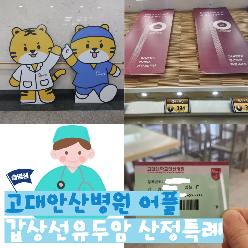 고대안산병원 갑상선암 로봇수술 장영우 교수 암센터 초진 예약 산정특례 어플 하이패스