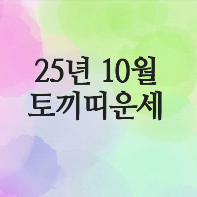  2025년 10월 토끼띠 운세 (63년 · 75년 · 87년 · 99년)