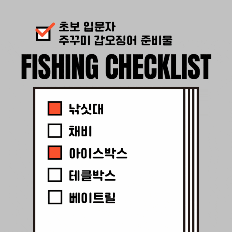  주꾸미 갑오징어 낚시 초보 준비물