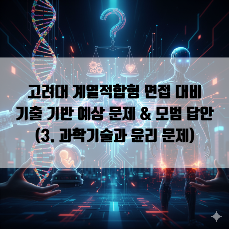  [세종시 면접] 고려대 제시문 면접: 기출 기반 예상문제 & 모범답안 (3. 과학기술과 윤리 문제)