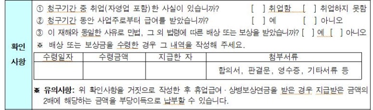  산재 휴업급여 지급 조건 및 부당이득