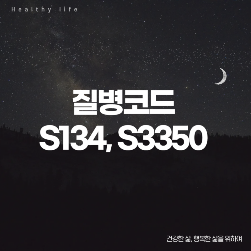 질병코드 S134 S3350 핵심 내용 정리
