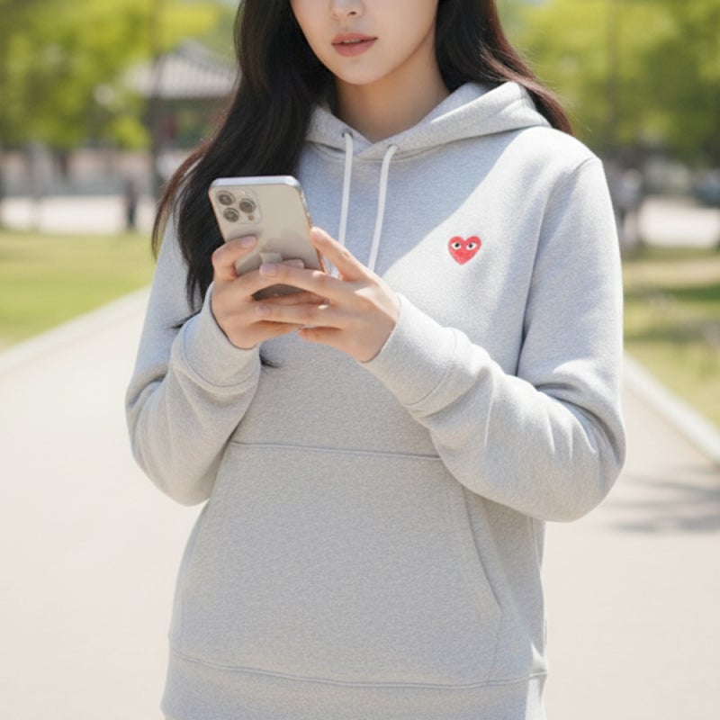 꼼데가르송 레드와펜 여성 후드티 후기, 여자 사이즈 고르는 팁!