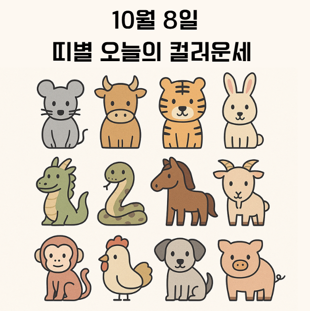 2025년 10월 8일 수요일 띠별 <b>오늘의 운세</b>