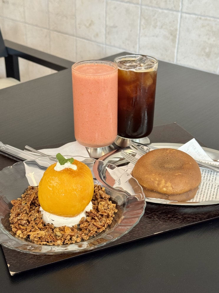 일산 장항동 그릭요거트 맛집 DDNB｜그릭 복숭아와 베이글이 진리