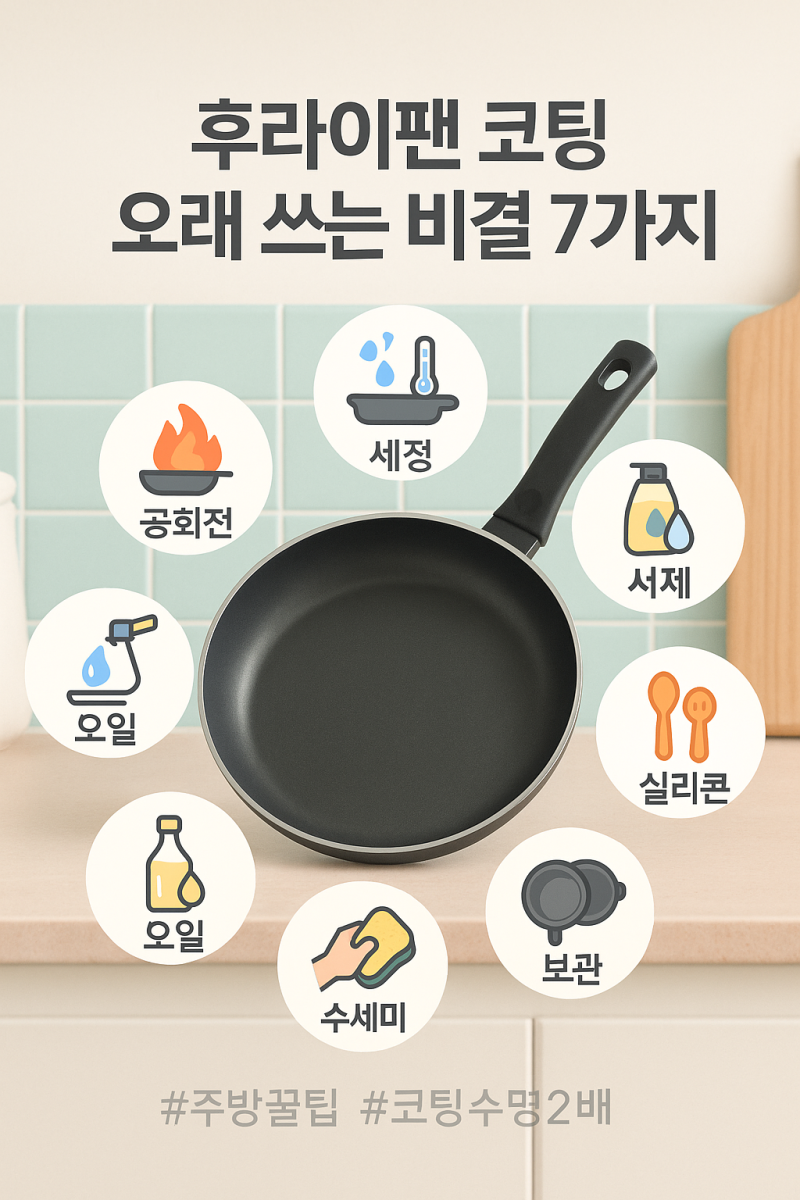 후라이팬 코팅 오래 쓰는 비결 7가지 | 새것처럼 유지하는 관리법 완전정리