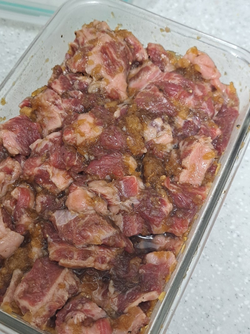 소갈비살 소고기 마늘 양념갈비 초밥 만들기 오타후쿠 스시스 초밥용 식초