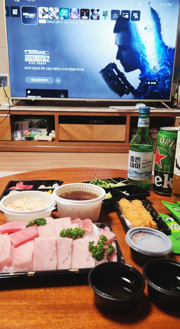  [추석 혼술 타임] 참치회랑 플스게임으로 완벽한 힐링