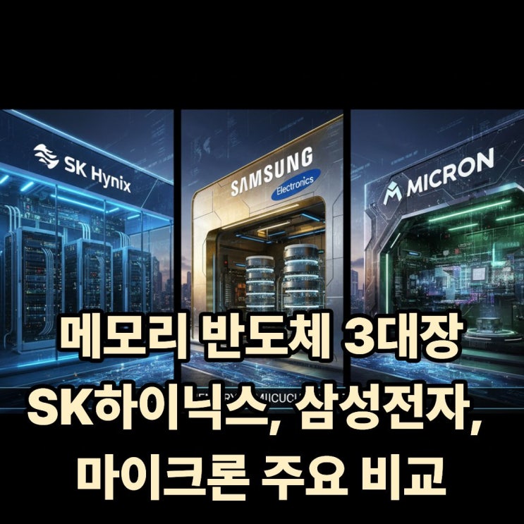  메모리반도체 3대장 SK하이닉스, 삼성전자, 마이크론 비교