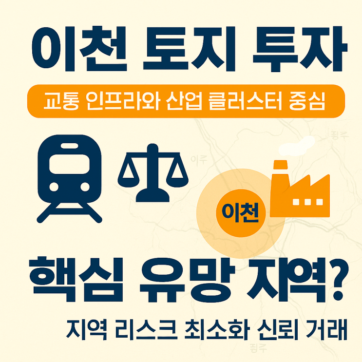  2025년 이천 토지 시장 이끄는 유망지역 TOP 3와 투자 전략 핵심