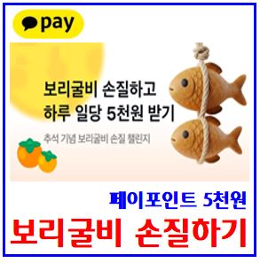  카카오페이 보리굴비 손질하기 이벤트 (ft. 5천 포인트) : 리워드, 도전기회, 선착순, 친구초대링크, 케이k뱅크추석송편, 신한쏠SOL뱅크