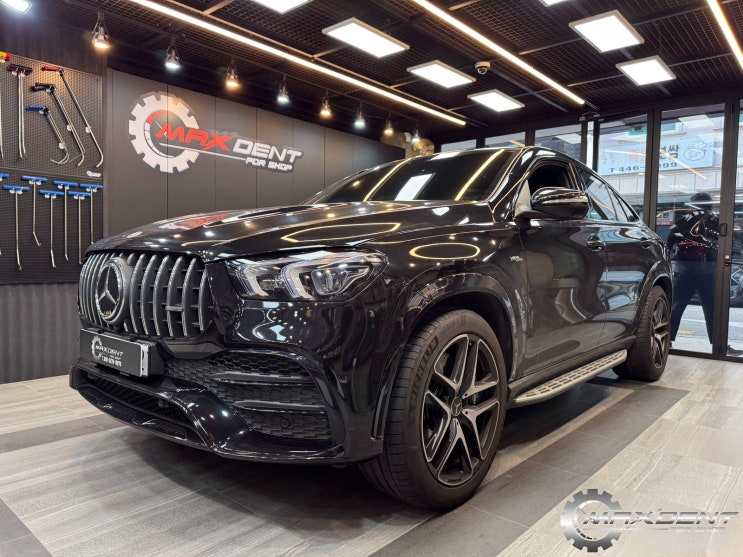  인천 자동차 유리복원  벤츠 GLE 53 AMG 전면유리 돌빵 크랙 복원 사례