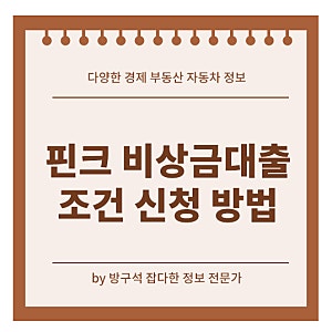 핀크 비상금대출 조건 신청 방법 연장 거절 사유
