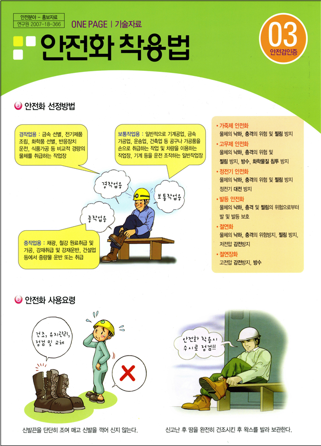  안전화 착용 (안전보건교육자료)