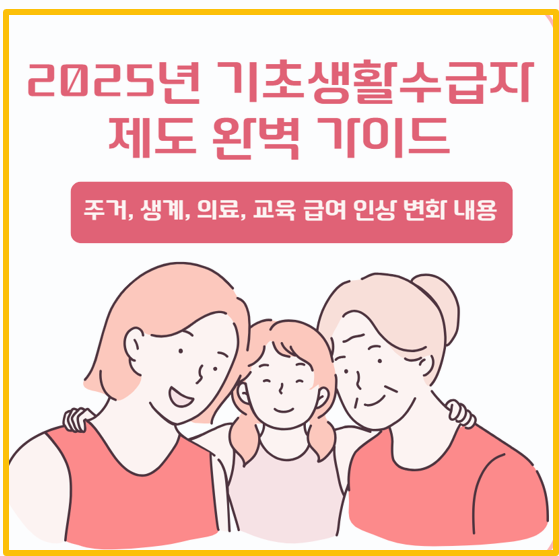  2025년 기초생활수급비 총정리 생계 주거 교육 의료 급여까지 완벽 해설