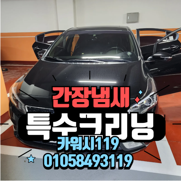 성남출장세차 자동차 트렁크 및 2열시트 간장 냄새제거 특수 크리닝