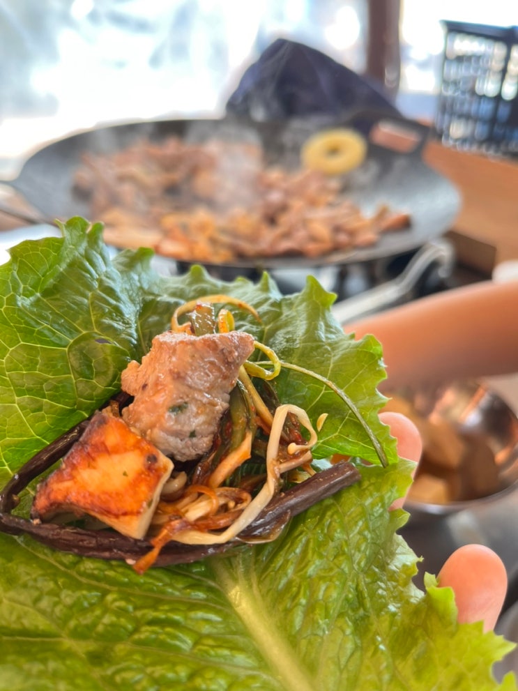  계족산 맛집 한마음정육식당 와동점에서 아이와 돼지한판에 사이드메뉴로 버섯세트 먹은 후기