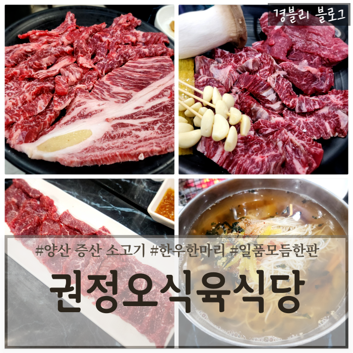  양산증산한우맛집 양산뭉티기맛집 물금소고기 '권정오식육식당'