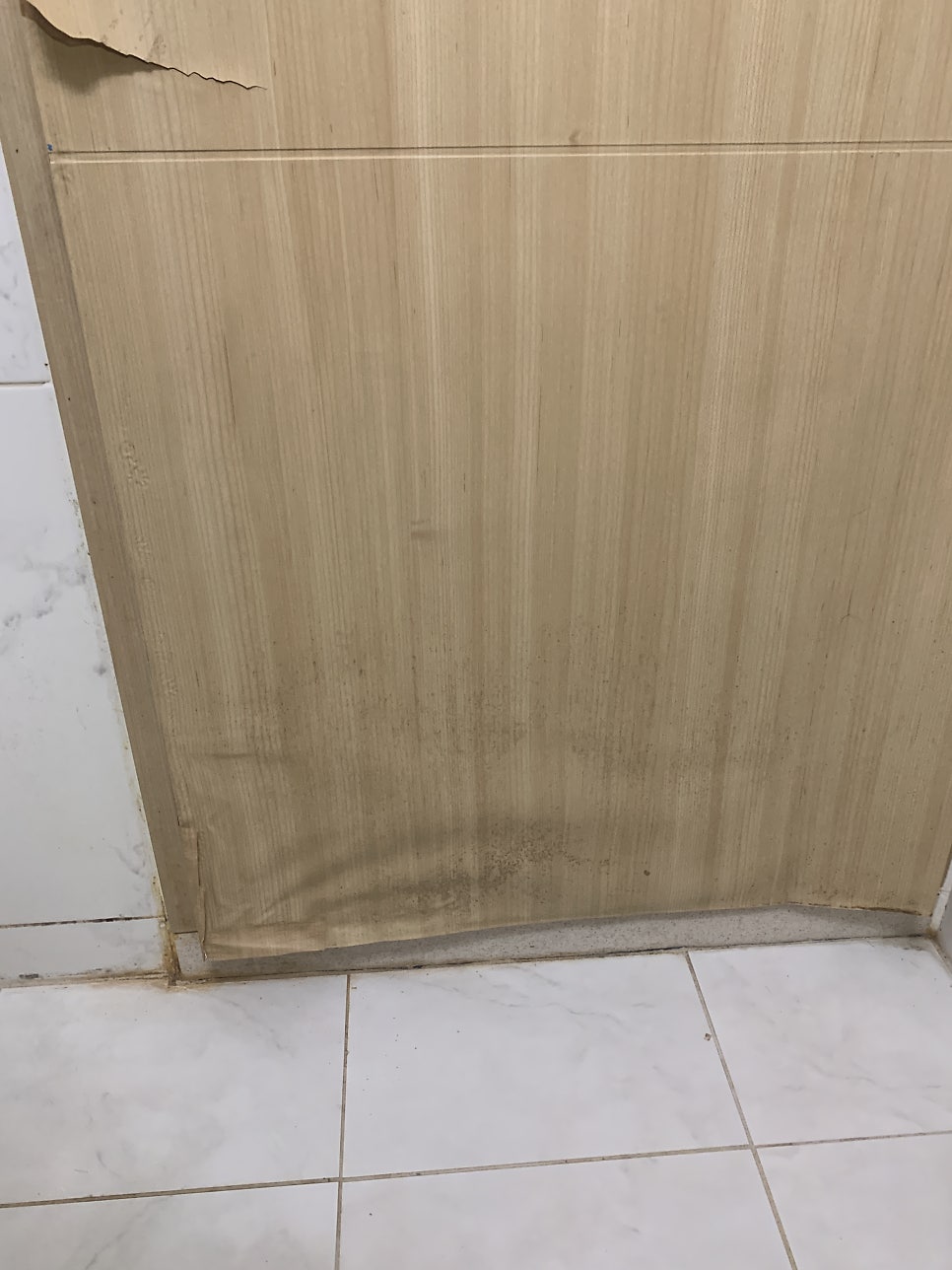 물먹은 화장실 문수리 욕실 문 시트지 보수 경기도 하남