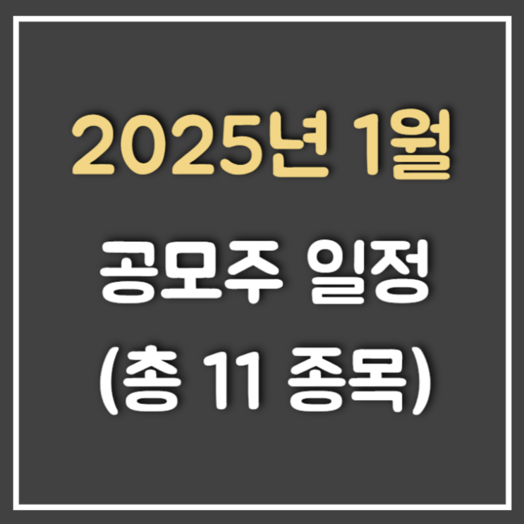  2025년 1월 공모주 일정, 주관사 정리 (Ft : LG CNS 상장)
