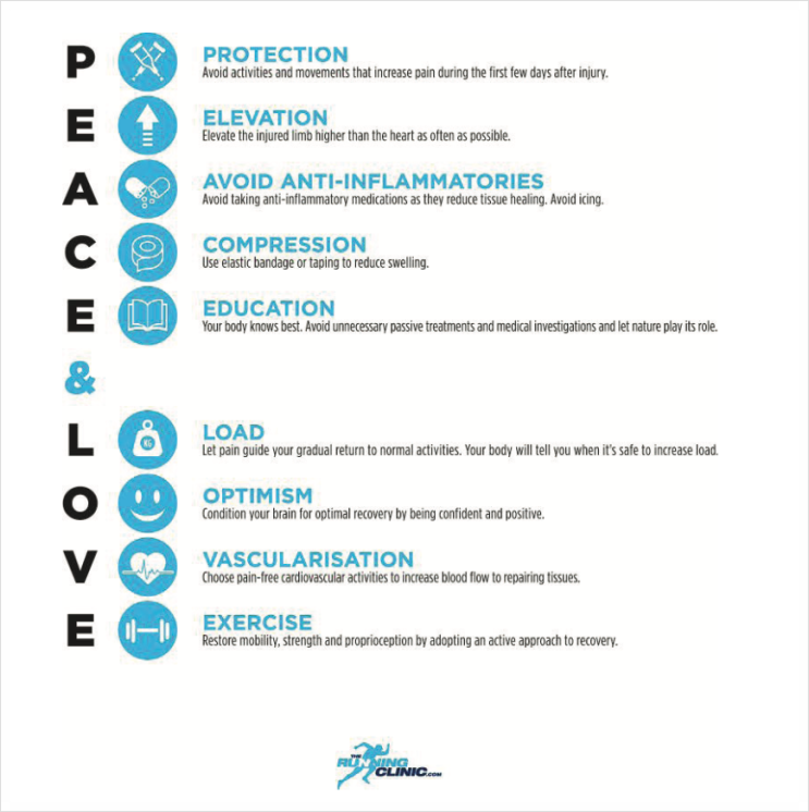  PRICE 요법? POLICE요법? PEACE & LOVE?(연부조직 손상 관리 발전, 급성 부상 대처 방법, 발목 아이싱 압박 무릎 부상)