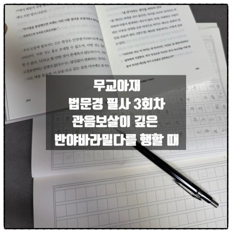 무교아재 법구경 필사 3회차 관음보살이 바라밀다를 행 할 때 무교아재 법구경 필사 3회차 관음보살이 바라밀다를 행 할 때