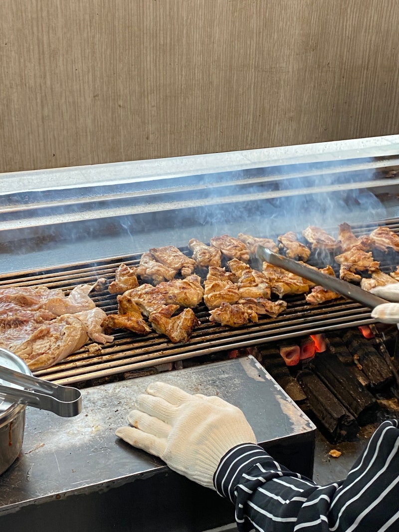 용산 용문시장 맛집 원조 숯불통닭 바베큐 추천