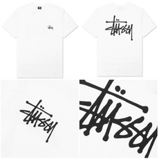  스투시반팔티로 완성하는 스타일리시한 커플룩! STUSSY 라운드 로고 프린트 반팔티셔츠