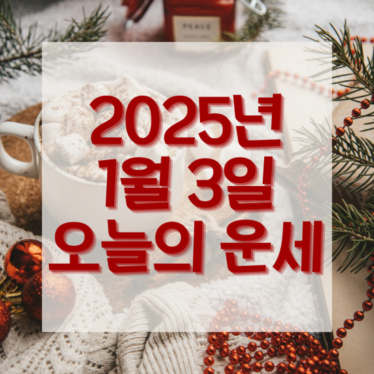  2025년 1월 3일 운세 띠별운세 오늘의운세