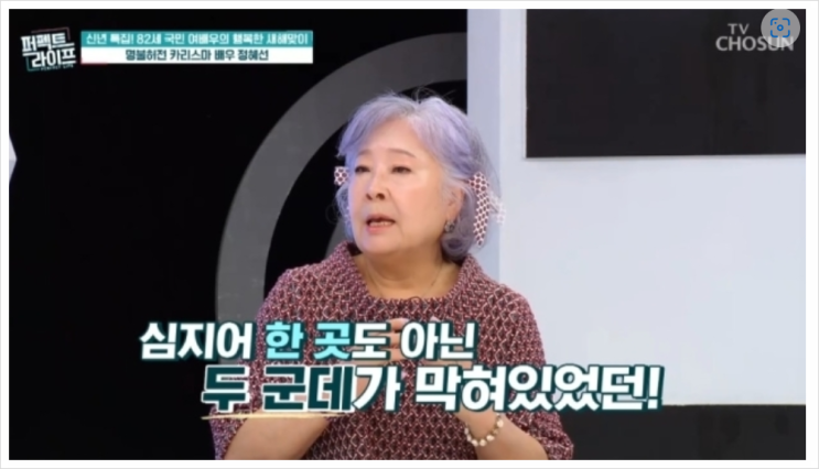 배우 <b>정혜선</b>, <b>심근경색</b> 극복 후 건강 비결 공개 ('<b>퍼펙트 라이프</b>')