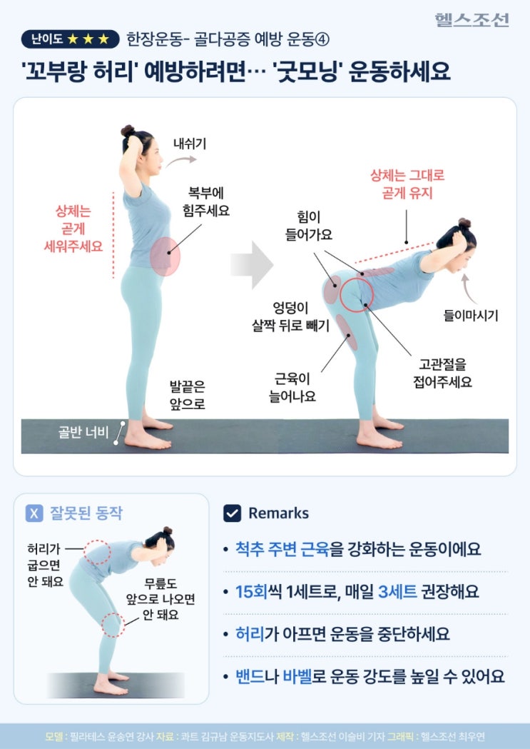 골다공증 예방 운동, '90도 인사'로 척추를 지키자! ️ 골다공증 예방 운동, '90도 인사'로 척추를 지키자! ️
