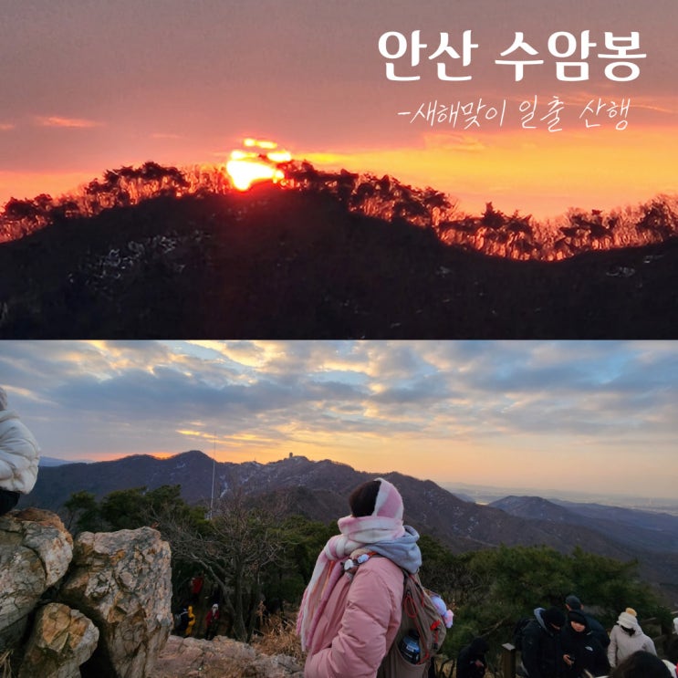  안산 수암봉 새해맞이 일출 등산 (주차장, 코스 후기)