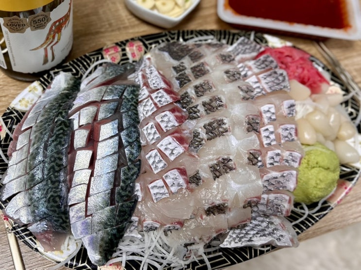  믿음수산 수원농수산물도매시장점 | 수원시청 제철회 맛집 활고등어 참돔회 포장 후기/내돈내산