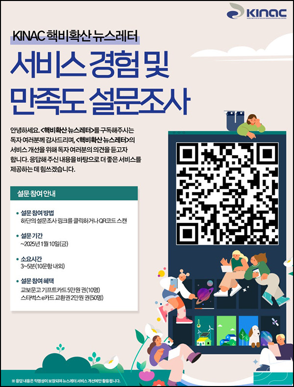 KINAC 핵비확산 뉴스레터 설문조사(스벅 2만원등 60명)추첨~01.10 KINAC 핵비확산 뉴스레터 설문조사(스벅 2만원등 60명)추첨~01.10