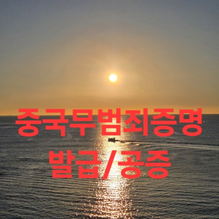  중국 무범죄증명 발급