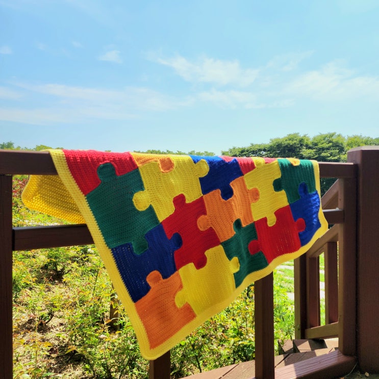  [코바늘 블랭킷] 퍼즐 모티브 블랭킷/Etsy에서 뜨개 도안 구매하기