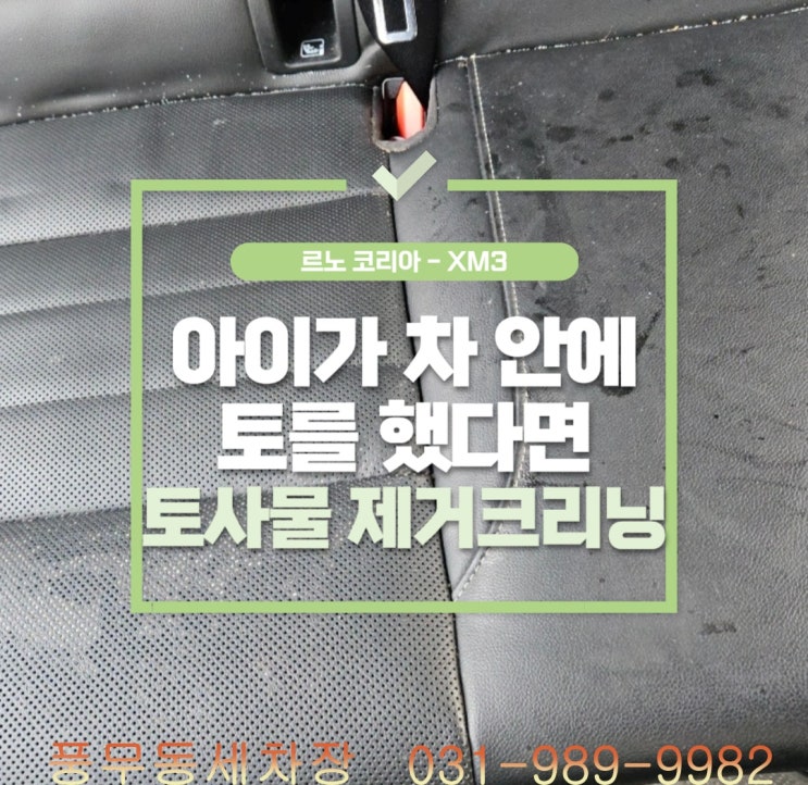  장항동실내세차, 아이가 차 안에 토를 했다면 잘 찾아오셨습니다.