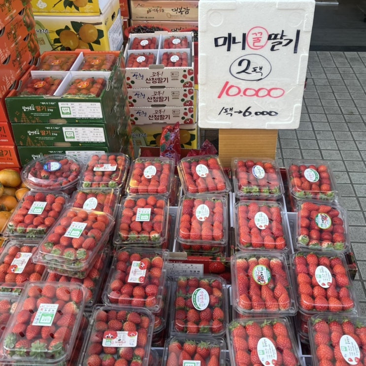  수원 인계동 과일가게 딸기 저렴한 국가대표 2팩에 만원