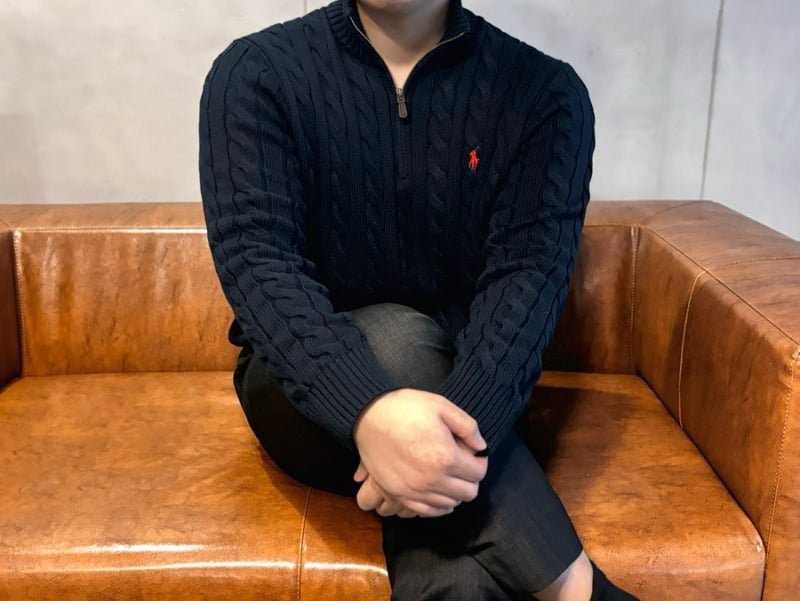 폴로 니트 남성 반집업 구매후기 (110 사이즈, XL)